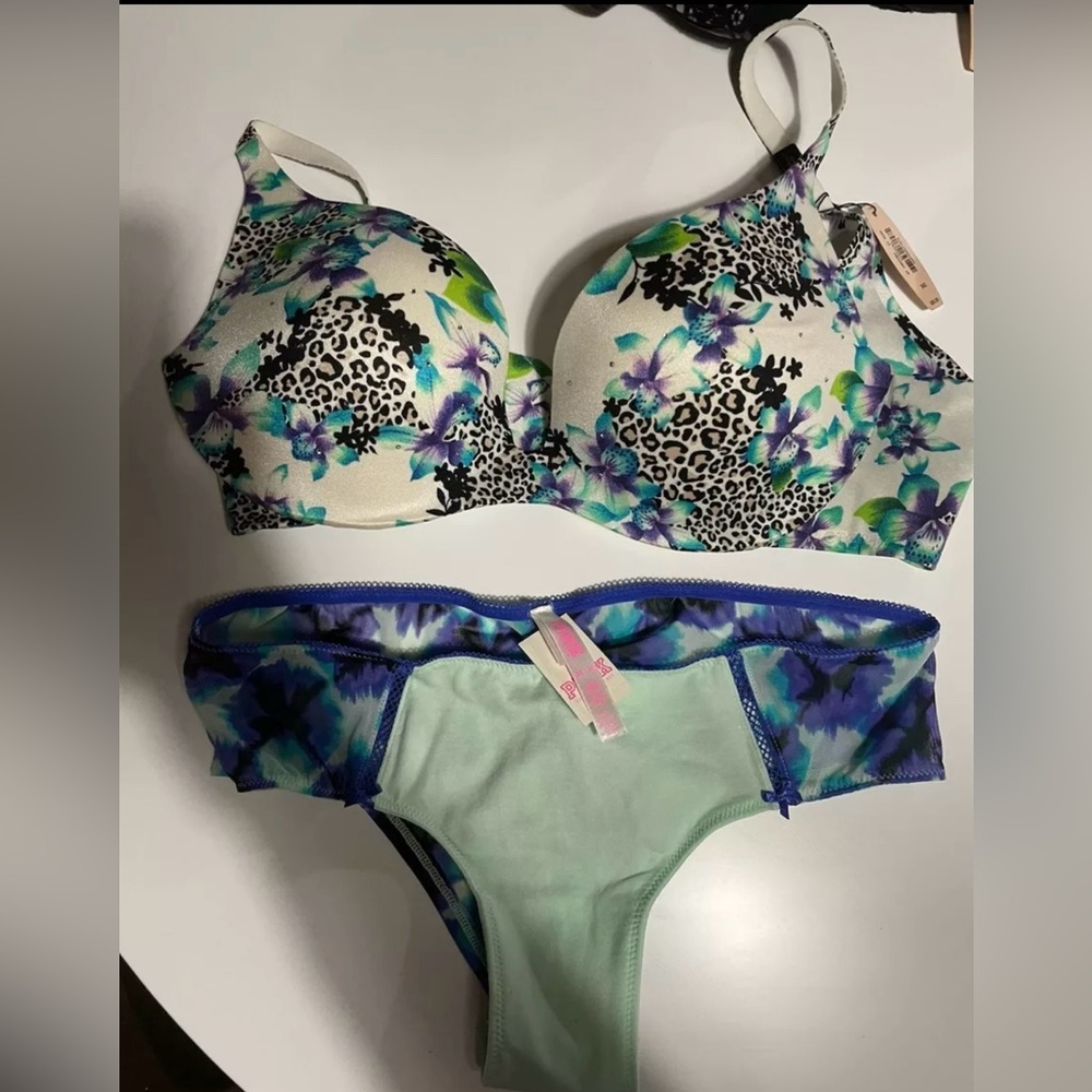 NWT- Victoria Secret 3 bras 2 panties and 1 garter